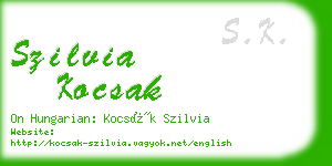 szilvia kocsak business card